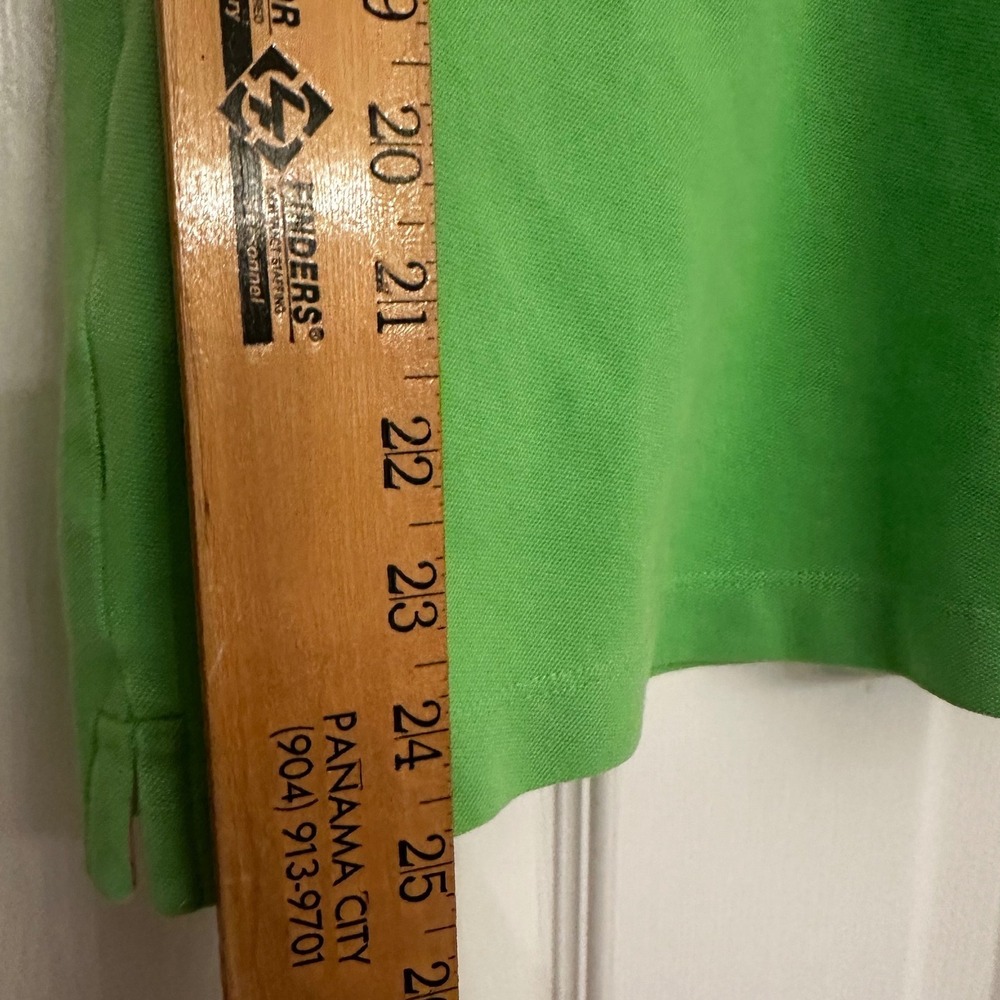 Lilly Pulitzer Green Pima Cotton Palm Tree Logo Polo Shirt Chic Fit Sz L Preppy - Picture 7 of 7